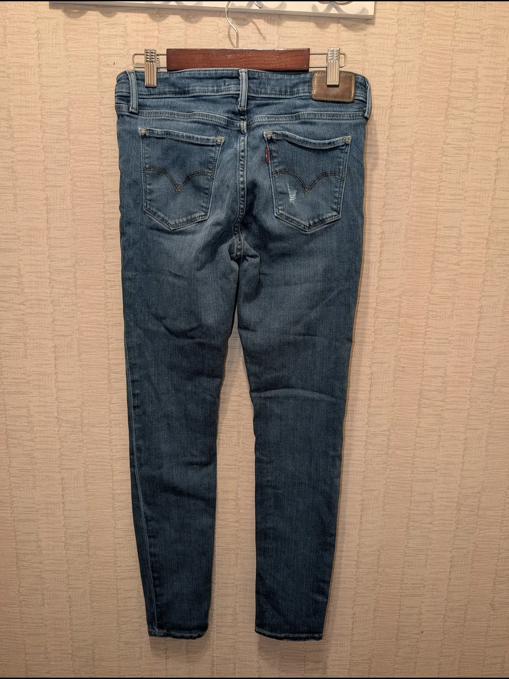 Slim Fit Women's Distressed Blue Jeans